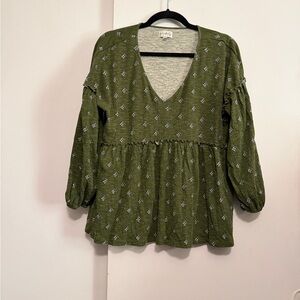 Wonderly Olive Floral Blouse